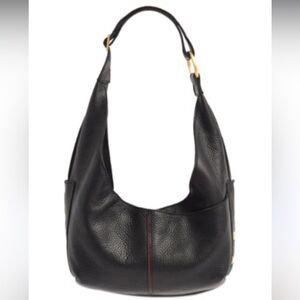 Hammitt Tom zip shoulder bag black leather hobo slouchy purse handbag